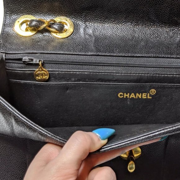 Chanel Vertical Black Caviar Leather Shoulder Bag - Picture 11 of 16